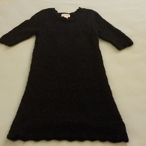 Girls black knit dress w lace overlay xs